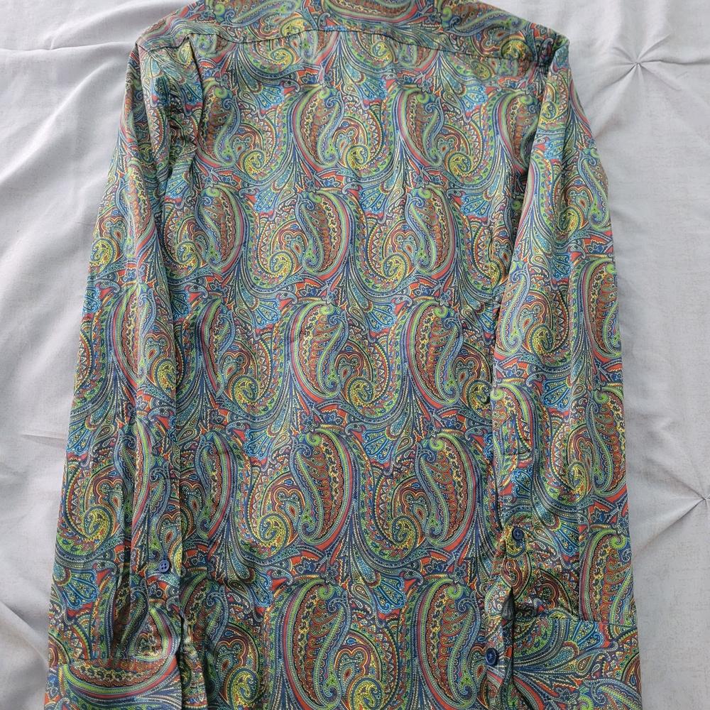 Hawes  & Curtis Paisley Patterned Business Casual Button Down Shirt